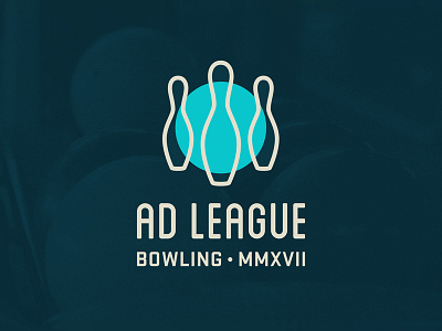 Ad League Bowling logo submission advertising blue bowling bowling league logo retro teal