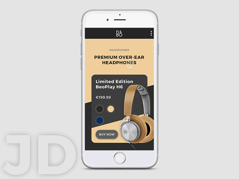 Day 02 - BeoPlay Headphones eCommerce Checkout- #DailyUI 100 days checkout daily ui design ecommerce gif headphones principle prototype sketch ui ux