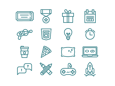 Geekathon Icons geek hackathon iconography icons tech