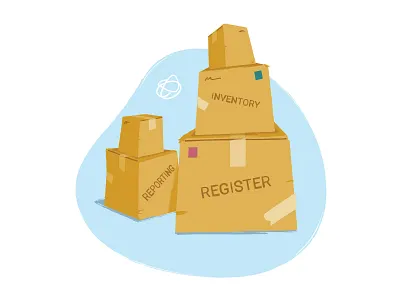 Moving Time boxes illustration move packing work