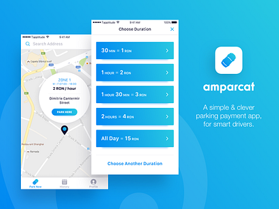 Parking app UI / WIP (pt.1) car clean drivers duration selection large buttons map parking parking app payment startup time selection ui design