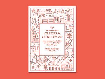 Credera Christmas Cards card christmas dallas denver houston illustration stationary