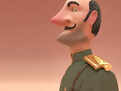 Captain 3d 3d modeling mascot modo render