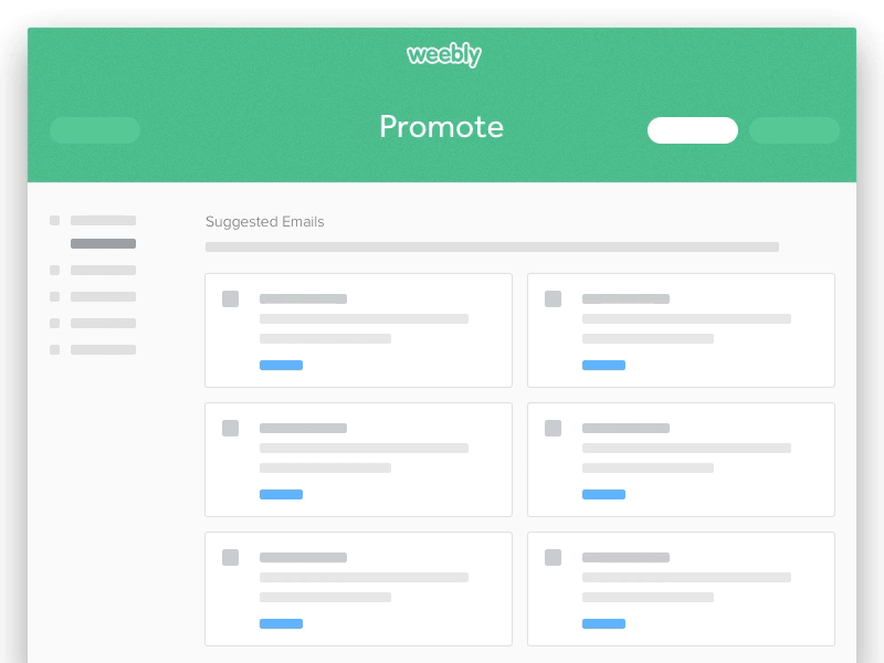 Suggested Emails animation design emails principle product promote ui weebly