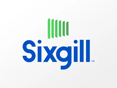 Sixgill Logo blue bright contrast green lines location logo modern movement primary sharp typography