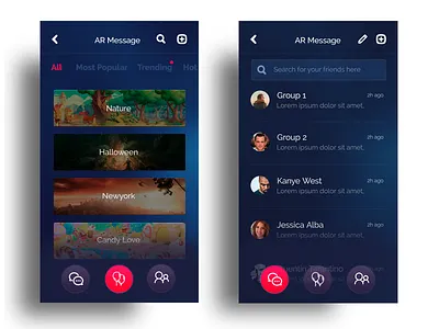 Chat/message screen chat dark theme message mobile app occassion ui ux