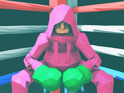 Little Mac 3d c4d geometric illustration low poly model nintendo punch out