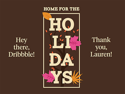 Dribbble Debut autumn debut dribbble debut fall holidays leaves november serif