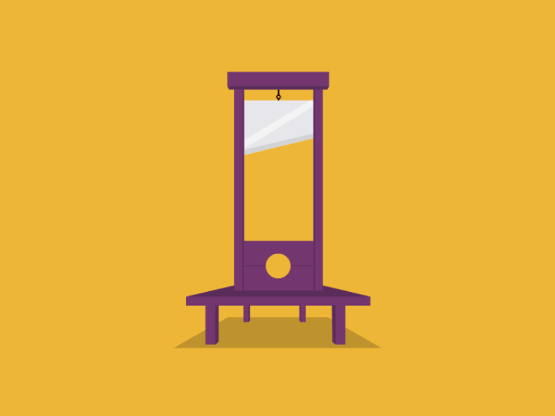 Halloween guillotine 2d animated choped design flat gif guillotine halloween pumpkin vector