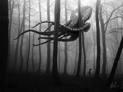 Imagination 1 black and white digital art digital painting photo compilation photomanipulation photoshop surrealism