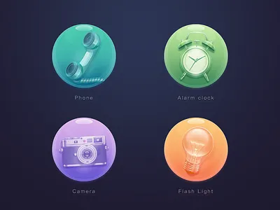 icon set camera clock icon light phone
