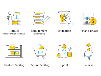 Agile Development Icons agile clean icon line methodology process