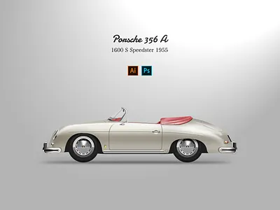 PORSCHE 356 A car grand illustration racing spor touring vektor