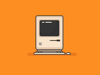 Macintosh 100days apple daily flat lineart mac macintosh minimal yellow