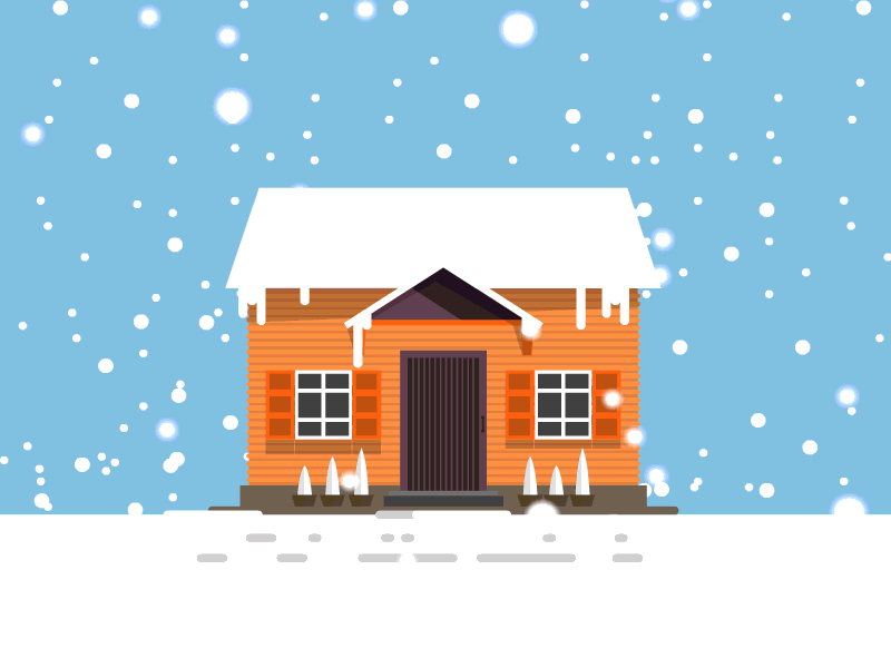 Snow animation art christmas clean design flat gradient house illustration snow vector