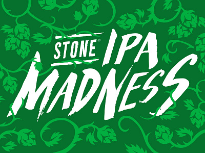 Drink all the IPAs! green hops ipa logo typography