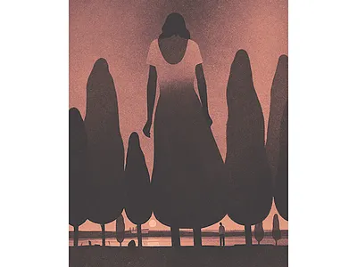 Late Night Tales art drawing forest illustration lake sky tale texture trees