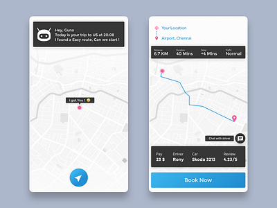 Carbooking App Driven By AI ai app carbooking map navigation uber