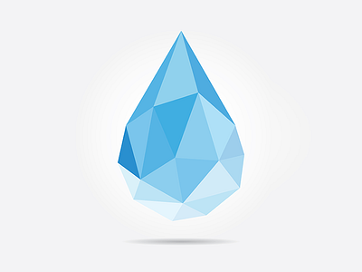 Polygonal Drop abstract aqua blue drop droplet illustration liquid nature object polygonal raindrop water