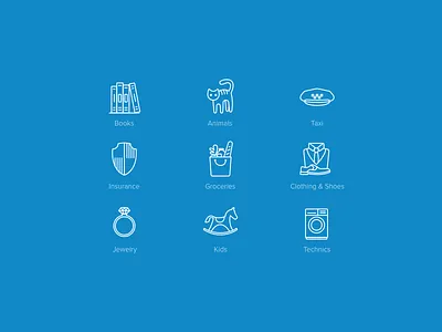 Active Age Icons Pack 3 animal books cat groceries icons insurance jewerly kids set taxi tech