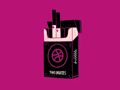Invitation x2 cigarette hand drawn invitation invite lucky strike