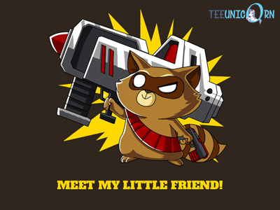 Cute Cartoon Racoon With Guns T-Shirt cartoon cute funny guardians guns racoon shirt shirts tee