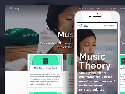 Flat blog blog design flat materials music read web
