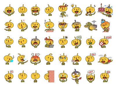 Onkin app cartoon character chat cute emoji emoticon imessage line pumpkin sticker