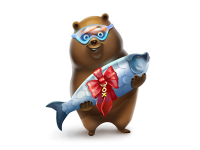 Mishka (Bear) bear fish gift