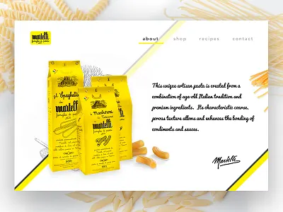 Landing page #dailyui #003 about dailyui food interface landing martelli product ui web