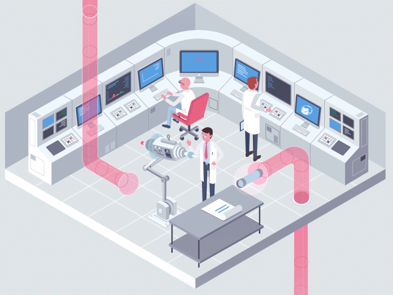 A Laboratory animation gif laboratory laser lemon roll scientists