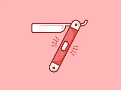 The Number 7 7 aaronsalphabet alphabet letter lettering razor seven shaving type typography