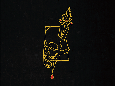 Alabamuertos alabama drawing gold line print tattoo