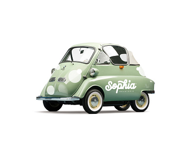 Sophia Gelateria Identity branding icecream identity logo marker retro script typeface vintage