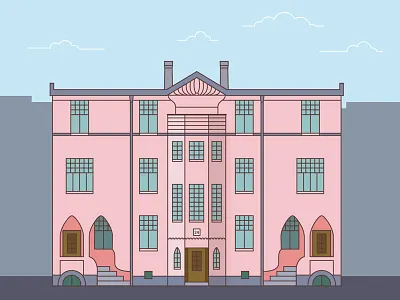 Tenhola architecture artnouveau design daily flat graphic design helsinki daily drawing illustration jugendstil monthly challenge