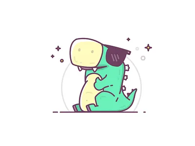 Godzilla crazy dragon flat fun glasses godzilla illustration mascot modern monster simple vector
