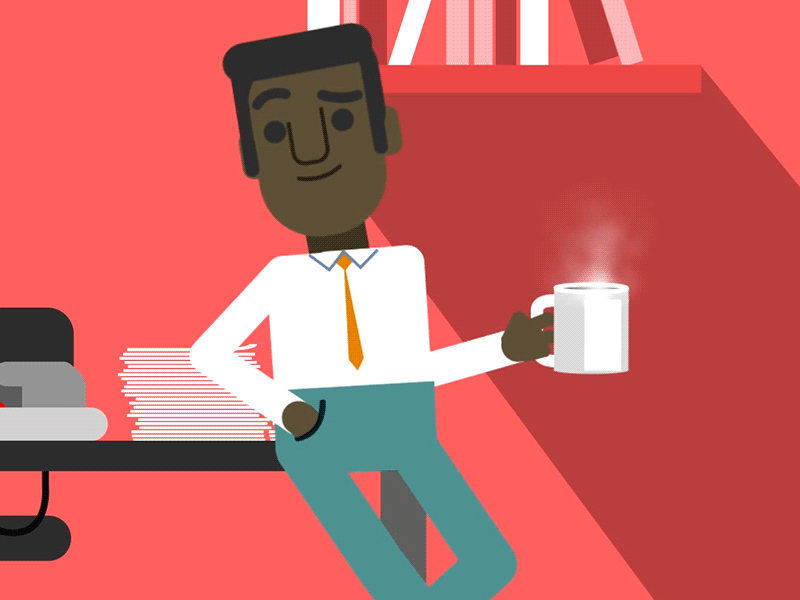 Coffee break 2d animation animation backwoods animation gif loop motion graphics