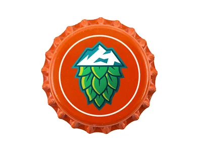 Bottle Cap Mockup brewery hops mountains