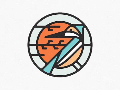 Kingfisher Pin animal bird branch enamel pin geometric illustration kingfisher nature sun vector