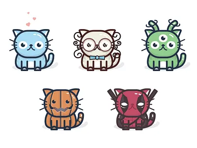 Chico(s) alien cat chico deadpool illustration pumpkin