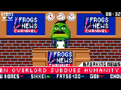Frogs News cartoon character design game design pixel pixel art