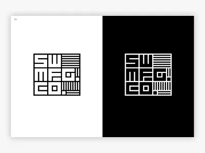 Client Presentation Spread black and white branding geometry lines logo type