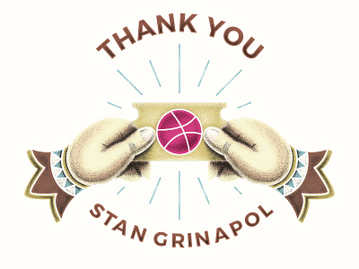Thank You Stan hand illustration thank ticket