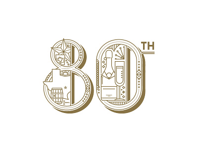 [WIP] 80th Anniversary 80 alcohol anniversary art deco barrel celebrate champagne gold ornamentation star texas