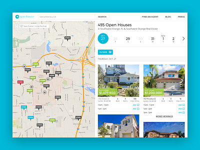 Open House Location Page design desktop real estate web
