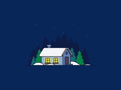 Winter house icon snow winter