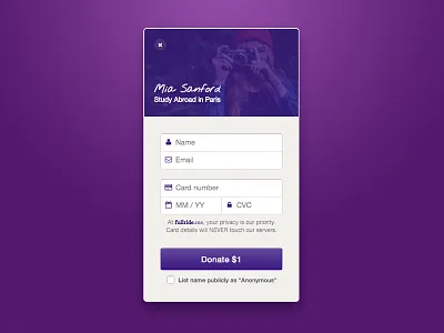 Donation Pop-Up donation form modal payment pop up stripe