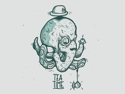 Octopus Dribbble Post creature fresh gentle invitation octopus sea start tea time under water