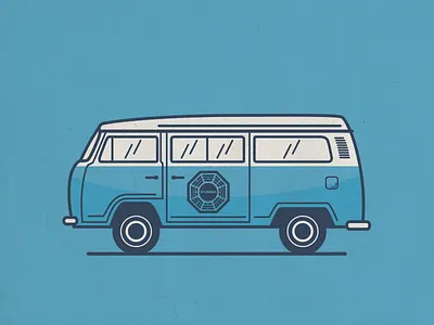 Dharma Van blue design dharma initiative lost retro van