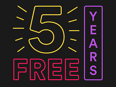 5 Free Years Graphic layout typography